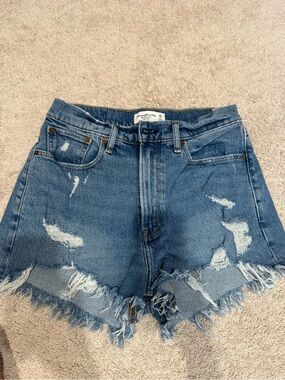 Abercrombie & Fitch Distressed Denim Cutoff Shorts - Blue